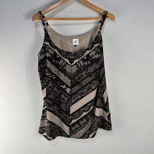 Cabi Monaco Lace Print Cami Sz L